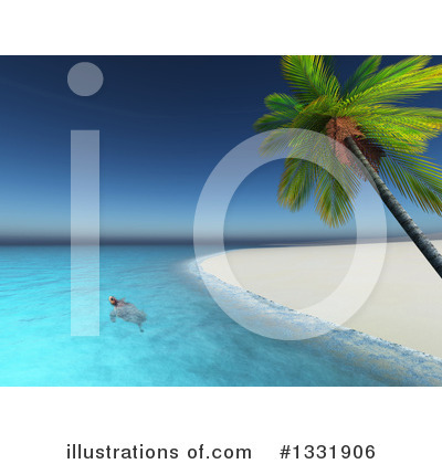 Tropical Island Clipart #1331906 by KJ Pargeter