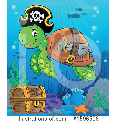 Royalty-Free (RF) Sea Turtle Clipart Illustration by visekart - Stock Sample #1596506