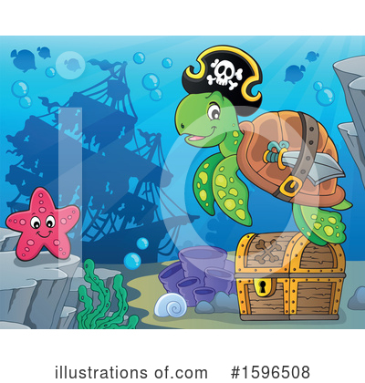 Royalty-Free (RF) Sea Turtle Clipart Illustration by visekart - Stock Sample #1596508