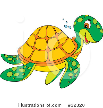 Royalty-Free (RF) Sea Turtle Clipart Illustration by Alex Bannykh - Stock Sample #32320