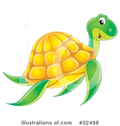 Royalty-Free (RF) Sea Turtle Clipart Illustration by Alex Bannykh - Stock Sample #32498