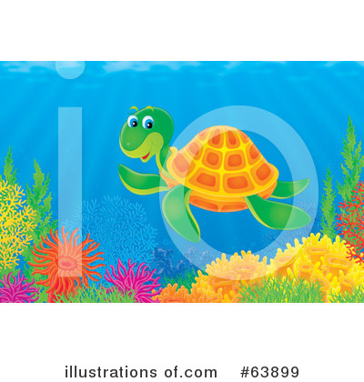 Royalty-Free (RF) Sea Turtle Clipart Illustration by Alex Bannykh - Stock Sample #63899