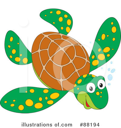 Royalty-Free (RF) Sea Turtle Clipart Illustration by Alex Bannykh - Stock Sample #88194