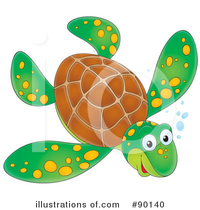 Royalty-Free (RF) Sea Turtle Clipart Illustration by Alex Bannykh - Stock Sample #90140