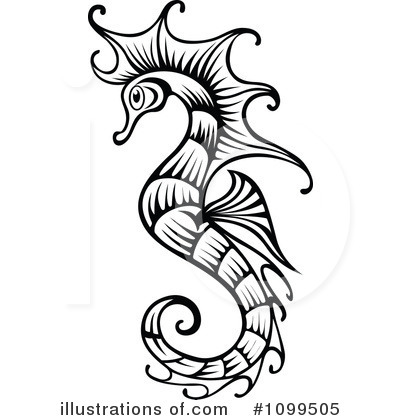 Royalty-Free (RF) Seahorse Clipart Illustration by Vector Tradition SM - Stock Sample #1099505