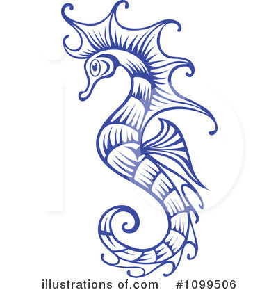 Royalty-Free (RF) Seahorse Clipart Illustration by Vector Tradition SM - Stock Sample #1099506