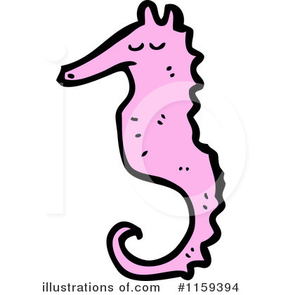 Pink Seahorse Clipart #1159394 by lineartestpilot
