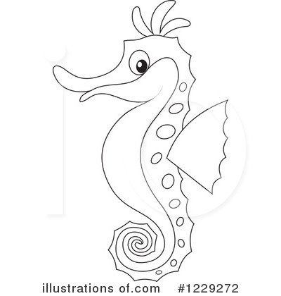 Royalty-Free (RF) Seahorse Clipart Illustration by Alex Bannykh - Stock Sample #1229272