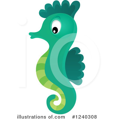 Royalty-Free (RF) Seahorse Clipart Illustration by visekart - Stock Sample #1240308