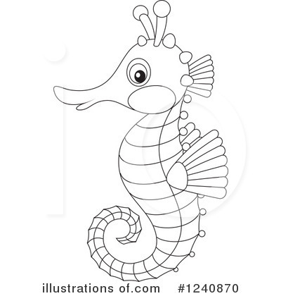 Royalty-Free (RF) Seahorse Clipart Illustration by Alex Bannykh - Stock Sample #1240870