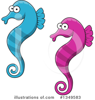 Royalty-Free (RF) Seahorse Clipart Illustration by Vector Tradition SM - Stock Sample #1349583