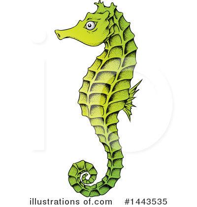 Royalty-Free (RF) Seahorse Clipart Illustration by cidepix - Stock Sample #1443535