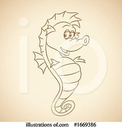 Royalty-Free (RF) Seahorse Clipart Illustration by cidepix - Stock Sample #1669386