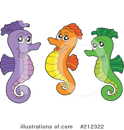 Royalty-Free (RF) Seahorse Clipart Illustration by visekart - Stock Sample #212322