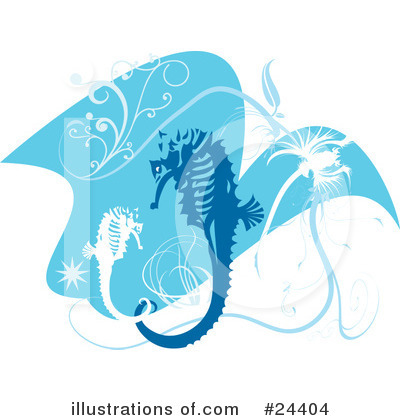 Royalty-Free (RF) Seahorse Clipart Illustration by Eugene - Stock Sample #24404