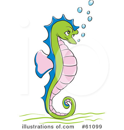 Royalty-Free (RF) Seahorse Clipart Illustration by pauloribau - Stock Sample #61099