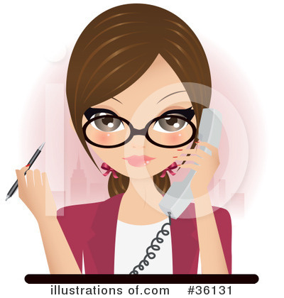 Royalty-Free (RF) Secretary Clipart Illustration by Melisende Vector - Stock Sample #36131