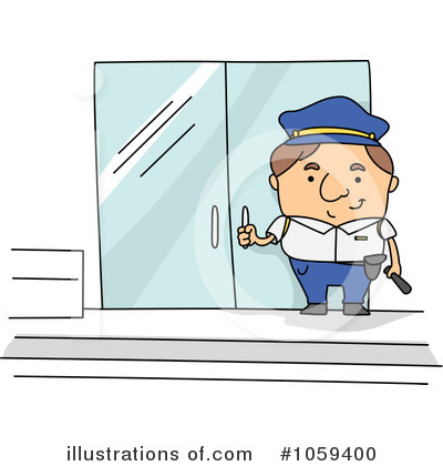 Royalty-Free (RF) Security Guard Clipart Illustration by BNP Design Studio - Stock Sample #1059400