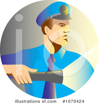 Royalty-Free (RF) Security Guard Clipart Illustration by patrimonio - Stock Sample #1070424