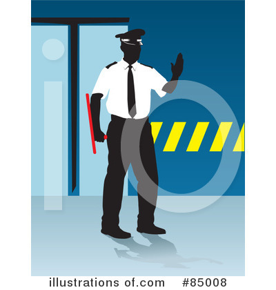 Royalty-Free (RF) Security Guard Clipart Illustration by David Rey - Stock Sample #85008