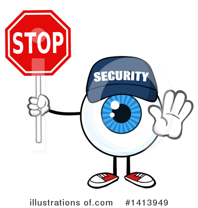 Royalty-Free (RF) Security Guard Eyeball Clipart Illustration by Hit Toon - Stock Sample #1413949