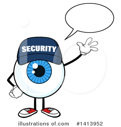 Royalty-Free (RF) Security Guard Eyeball Clipart Illustration by Hit Toon - Stock Sample #1413952