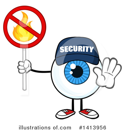 Royalty-Free (RF) Security Guard Eyeball Clipart Illustration by Hit Toon - Stock Sample #1413956