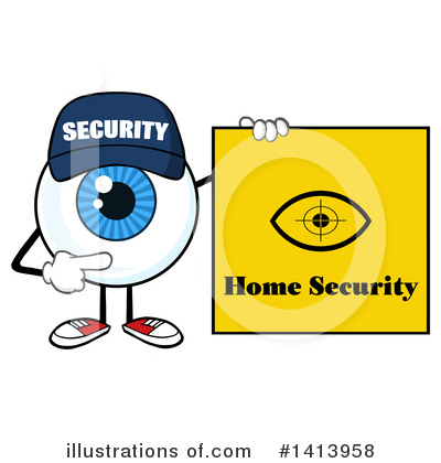 Royalty-Free (RF) Security Guard Eyeball Clipart Illustration by Hit Toon - Stock Sample #1413958
