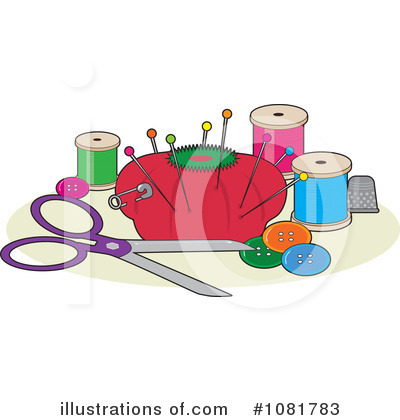 Royalty-Free (RF) Sewing Clipart Illustration by Maria Bell - Stock Sample #1081783