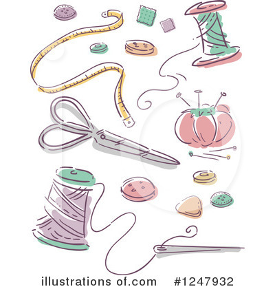 Royalty-Free (RF) Sewing Clipart Illustration by BNP Design Studio - Stock Sample #1247932