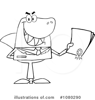 Shark Businessman Clipart #1080290 by Hit Toon