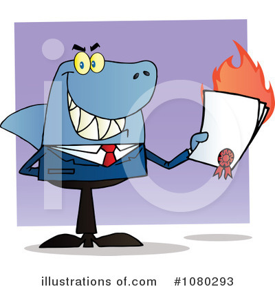 Royalty-Free (RF) Shark Businessman Clipart Illustration by Hit Toon - Stock Sample #1080293