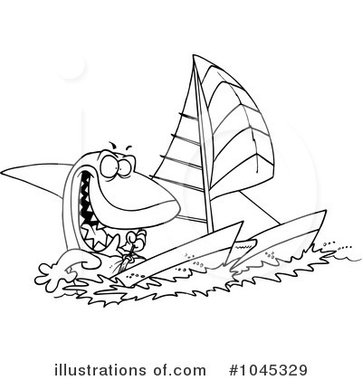 Royalty-Free (RF) Shark Clipart Illustration by toonaday - Stock Sample #1045329