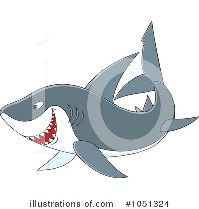 Royalty-Free (RF) Shark Clipart Illustration by Alex Bannykh - Stock Sample #1051324