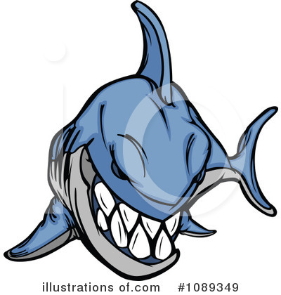 Royalty-Free (RF) Shark Clipart Illustration by Chromaco - Stock Sample #1089349