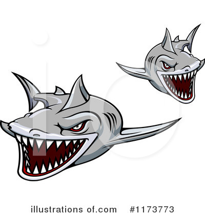 Royalty-Free (RF) Shark Clipart Illustration by Vector Tradition SM - Stock Sample #1173773