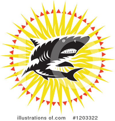 Royalty-Free (RF) Shark Clipart Illustration by patrimonio - Stock Sample #1203322