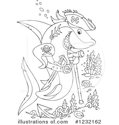 Royalty-Free (RF) Shark Clipart Illustration by Alex Bannykh - Stock Sample #1232162