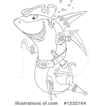 Royalty-Free (RF) Shark Clipart Illustration by Alex Bannykh - Stock Sample #1232164