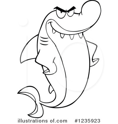 Royalty-Free (RF) Shark Clipart Illustration by Hit Toon - Stock Sample #1235923