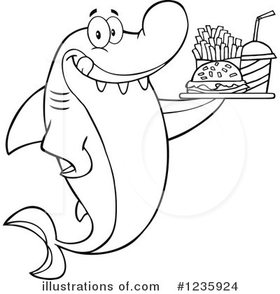 Royalty-Free (RF) Shark Clipart Illustration by Hit Toon - Stock Sample #1235924