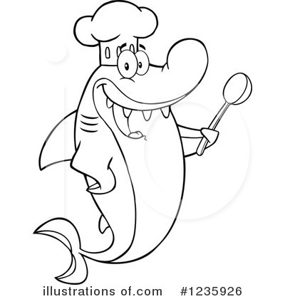 Royalty-Free (RF) Shark Clipart Illustration by Hit Toon - Stock Sample #1235926
