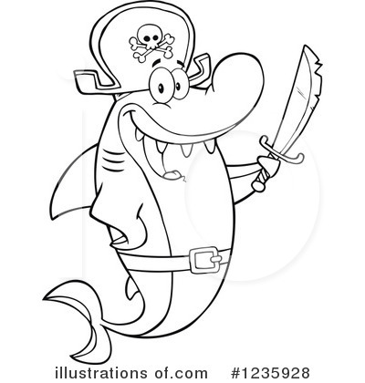Royalty-Free (RF) Shark Clipart Illustration by Hit Toon - Stock Sample #1235928