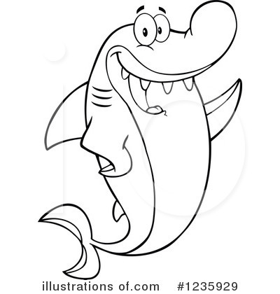 Royalty-Free (RF) Shark Clipart Illustration by Hit Toon - Stock Sample #1235929