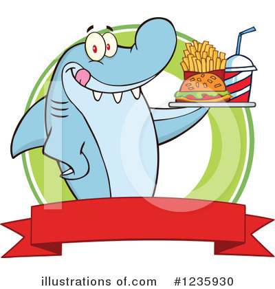 Royalty-Free (RF) Shark Clipart Illustration by Hit Toon - Stock Sample #1235930