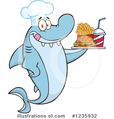 Royalty-Free (RF) Shark Clipart Illustration by Hit Toon - Stock Sample #1235932