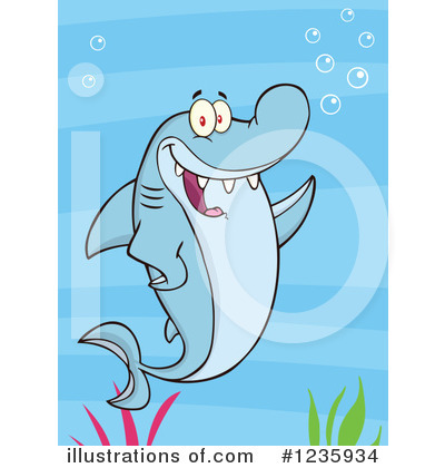 Royalty-Free (RF) Shark Clipart Illustration by Hit Toon - Stock Sample #1235934