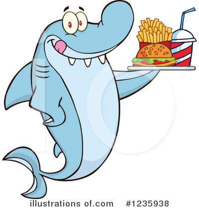 Royalty-Free (RF) Shark Clipart Illustration by Hit Toon - Stock Sample #1235938