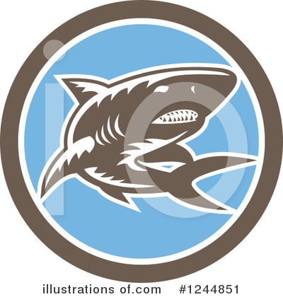 Royalty-Free (RF) Shark Clipart Illustration by patrimonio - Stock Sample #1244851