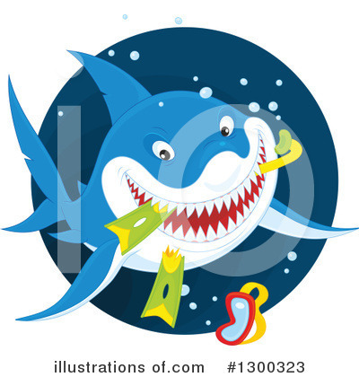 Royalty-Free (RF) Shark Clipart Illustration by Alex Bannykh - Stock Sample #1300323